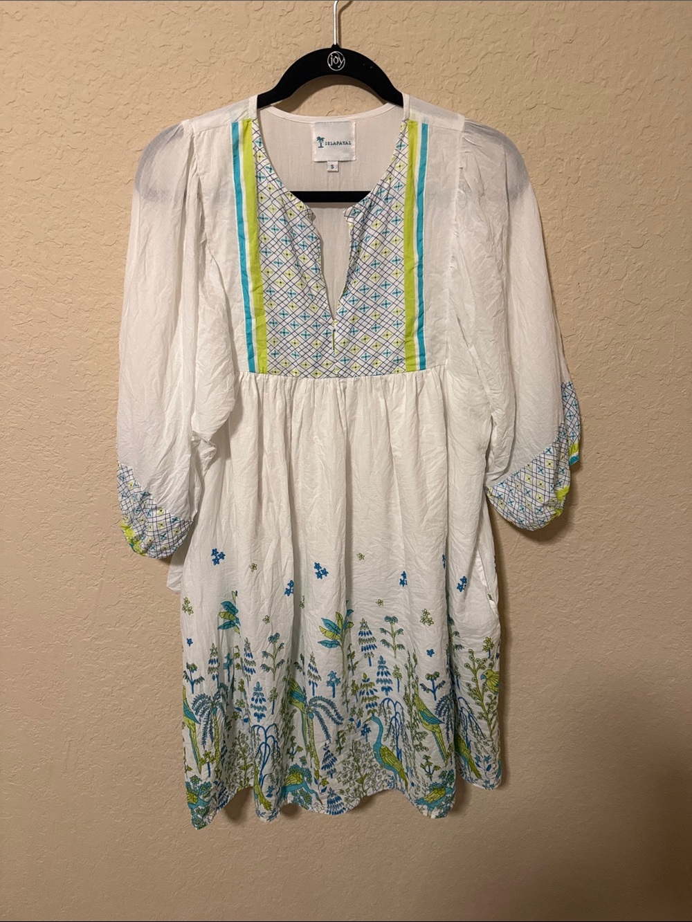 Islapayal White Floral Shirt Dress - Small